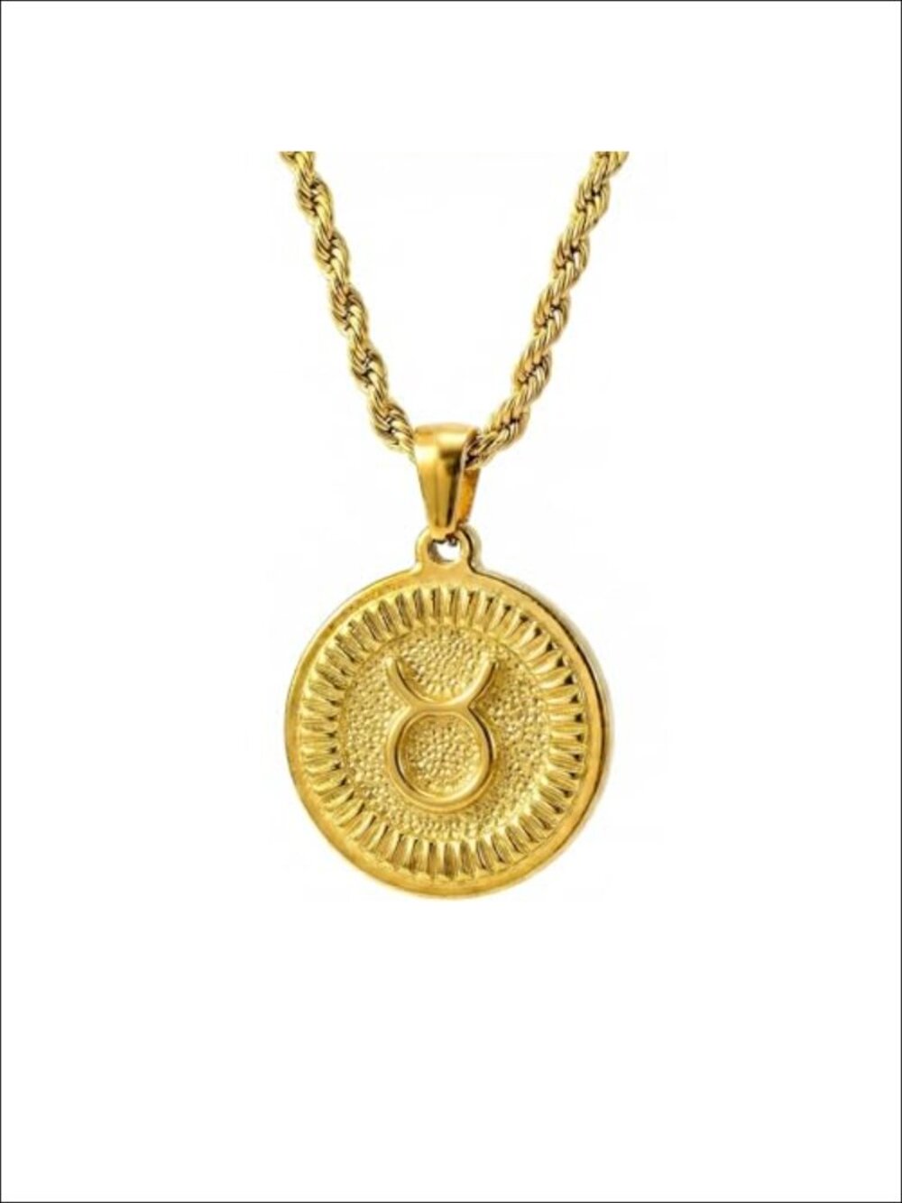 18K Gold Plated Zodiac Coin Pendant Necklace Adjustable Chain